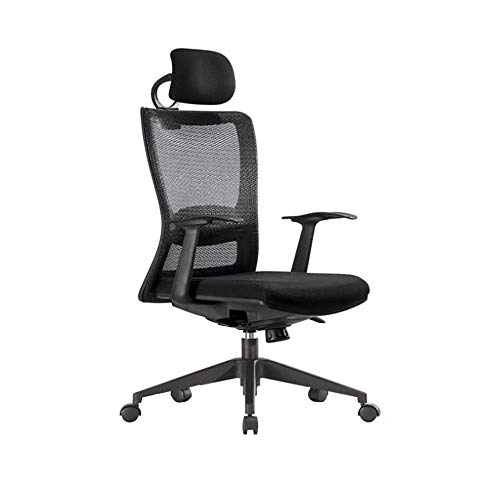 KG7HQRP Renovation House Moderner Bürostuhl Hohe Rückenlehne Mesh Ergonomischer Boss Computer Lift Stuhl mit Armlehnen Höhenverstellbar und Kopfstütze für Zuhause und Büro Schwarz von KG7HQRP