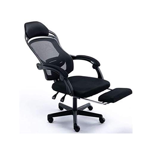 KG7HQRP Renovierung Haus Bürostuhl Ergonomische Rückenlehne Liegestuhl Heimsitz Boss Mittagspause Stuhl Drehstuhl Bürostuhl Computerstuhl mit Fußstütze Weiß von KG7HQRP