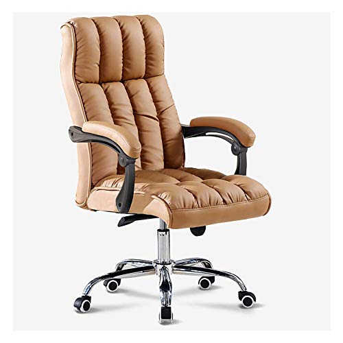 KG7HQRP Renovierung Haus Bürostuhl Home Boss Lederstuhl Liegestuhl Computer Bürostuhl Ergonomischer Drehstuhl PU-Leder + 150 Grad Rückenlehne + Fußstütze Khaki von KG7HQRP
