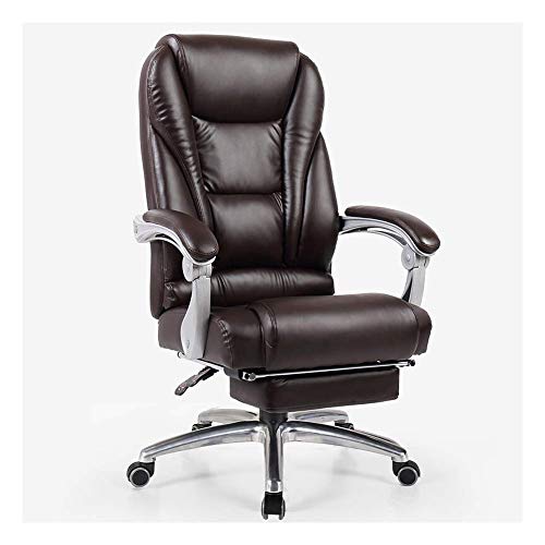 KG7HQRP Renovierung Haus Bürostuhl Liege Computer Bürostuhl Home Boss Lederstuhl Ergonomischer Drehstuhl PU-Leder + 150 Grad Rückenlehne + Fußstütze Schwarz von KG7HQRP