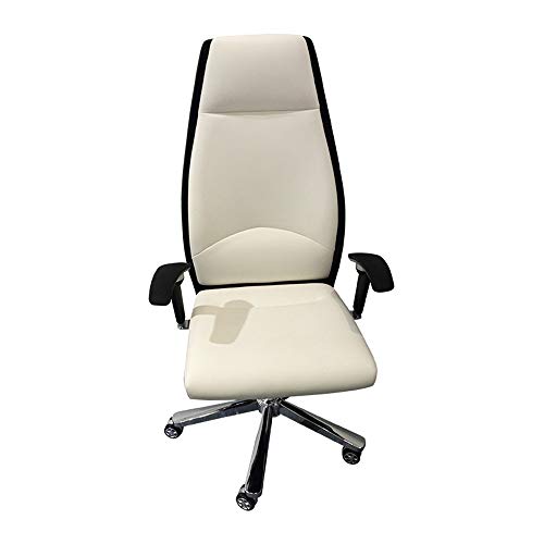 KG7HQRP Renovierung Haus Bürostuhl Schreibtischstuhl Klappstuhl Ergonomischer Chefsessel PU-Leder Drehstuhl Schreibtischstuhl Armlehne Ergonomischer Arbeitsstuhl (Farbe: Weiß, Größe: Einheitsgröße) von KG7HQRP