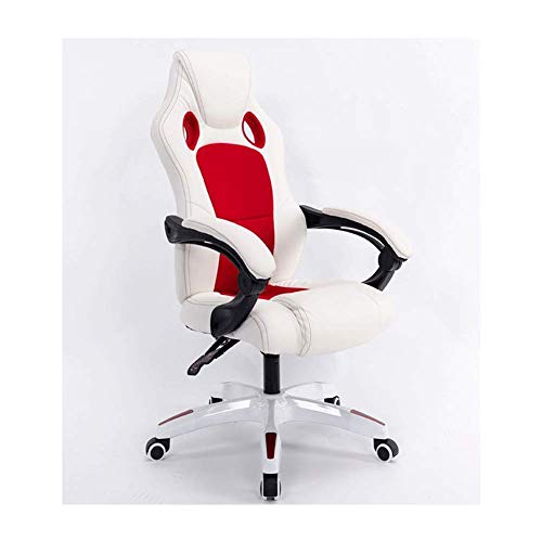 KG7HQRP Renovierung Haus Computer Stuhl Home Office Konferenzstuhl Gaming Stuhl Racing Drehstuhl Liegestuhl Drehstuhl Drehstuhl Drehstuhl Weiß Rot für Home Office von KG7HQRP