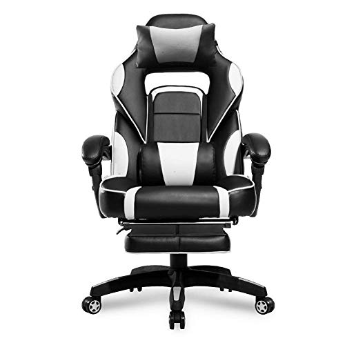 KG7HQRP Renovierung Haus Ergonomischer Computerstuhl PU Gaming Stuhl Verstellbare Armlehne Kopfstütze Fußhocker Bürostuhl von KG7HQRP