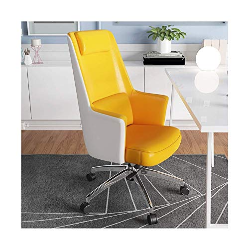 KG7HQRP Renovierung Haus Spiel Bürostühle mit Armlehnen Arbeitsstuhl Boss Stuhl Europäischer Stil Bürostuhl Einfacher Moderner Drehstuhl Computerstuhl Zuhause Orange von KG7HQRP