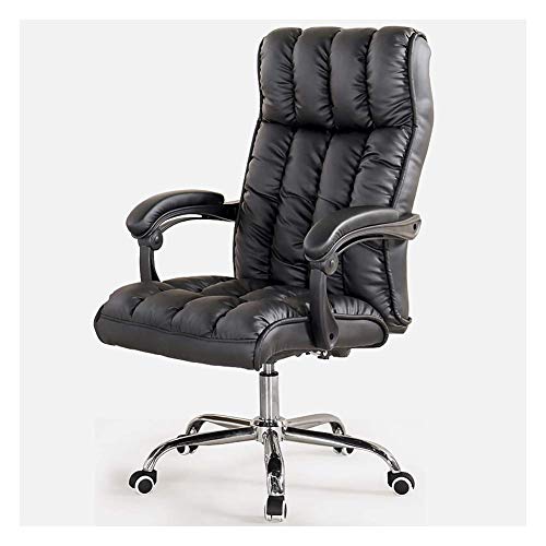 KG7HQRP Renovierung Haus Spiel Bürostühle mit Armlehnen Computer Bürostuhl Lederstuhl Home Lift Stuhl Liegestuhl Boss Stuhl Ergonomischer Stuhl Freizeit Anker Stuhl Schwarz von KG7HQRP