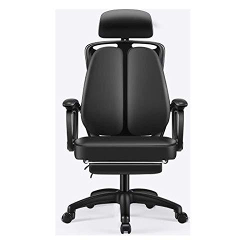 KG7HQRP Renovierung House Boss Stuhl Sitzlehne Doppel Rückenlehne Stuhl Drehstuhl Voll 360 Grad Drehbar Ergonomischer Stuhl mit beweglichem Kissen Blau von KG7HQRP