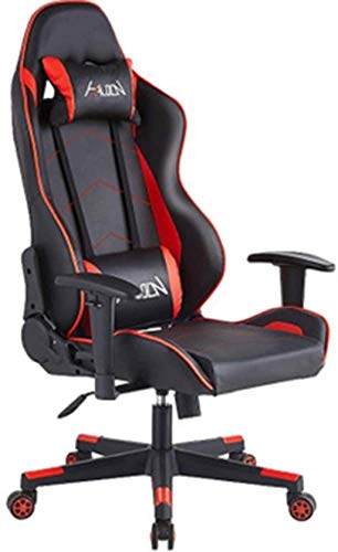 KG7HQRP Renovierungs-Haus-Bürostuhl, Spielstuhl, Bürostuhl mit Armlehnen, Computer-Renn-Video-Stühle, hohe Rückenlehne, ergonomisches Design (Farbe: Rot, Größe: Heben) von KG7HQRP