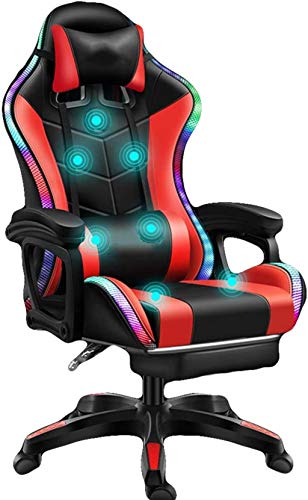 KG7HQRP Renovierungs-Hausbürostühle für Zuhause, Schreibtischstühle, Gaming-Stuhl, Computerstuhl, ergonomische Rückenlehne und Sitzhöhe (Farbe: Rot, Größe: Stahlfüße) von KG7HQRP