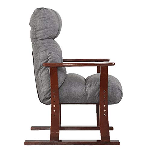 KG7HQRP Renovierungshaus Faltbarer Sitzsofa Liege Vintage Sitzakzent Stuhl Schlafzimmer Esszimmer Wohnzimmer Lounge Büro Club (Farbe: Grau, Größe: 63 x 65 x 95 cm) von KG7HQRP