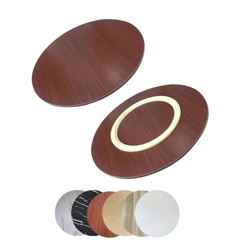 Holz Lazy Susan Drehplatte 60 70 80 cm Drehbare Servierplatte, Großer Esstisch Drehteller für Küche, Runder Tischplatte Drehtablett 360° Drehbare(Mahogany,50cm/20) von KGAILL