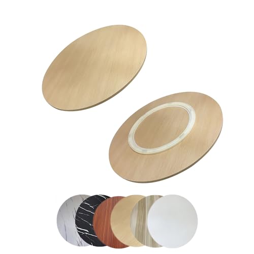 Holz Lazy Susan Drehplatte 60 70 80 cm Drehbare Servierplatte, Großer Esstisch Drehteller für Küche, Runder Tischplatte Drehtablett 360° Drehbare(Wood,50cm/20) von KGAILL