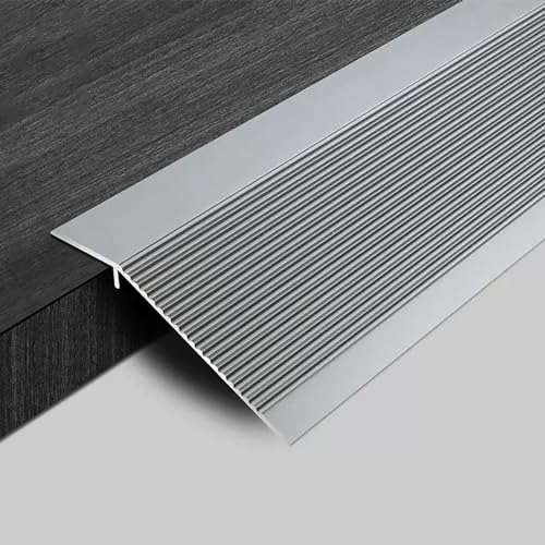 Übergangsprofil Aluminium Bodenübergangsstreifen Abschlussprofil Anti-Rutsch Türleisten Ausgleichsprofil Höhenausgleich 1-5cm (Color : Iron grey, Size : 70cm(27.5in)) von KGAILL