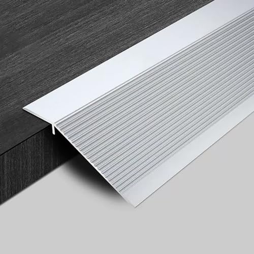 Übergangsprofil Aluminium Bodenübergangsstreifen Abschlussprofil Anti-Rutsch Türleisten Ausgleichsprofil Höhenausgleich 1-5cm (Color : Silvery white, Size : 100cm(39.4in)) von KGAILL