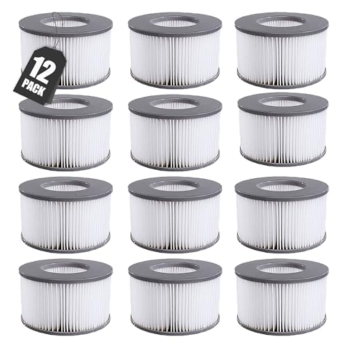 KGC Ersatz Filterkartuschen für MSpa Filter, Ersatzfilter kompatibel mit Whirlpool MSpa Modelle ab 2020, Filterkartusche Wasserfilter für Aufblasbare Pools,Heiße U-Boote und Spa (12 PCS) von KGC