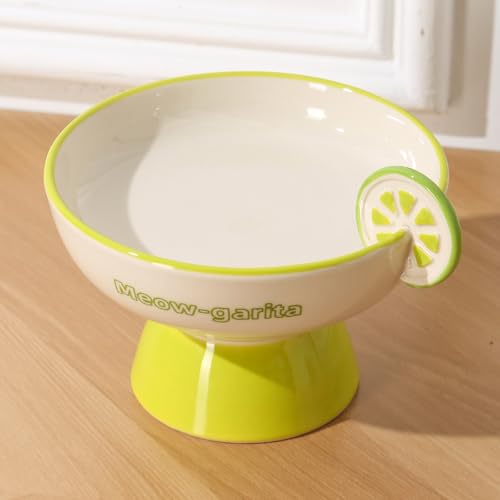 Erhöhte Katzennäpfe Schnurrhaare Freundlich Keramik Erhöhte Schnurrhaare Müdigkeit Katzennapf für Indoor-Katzen schützen die Wirbelsäule und verhindern Erbrechen. KGCCIZI von KGCCIZI