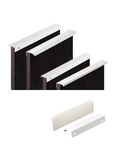 KGDUYC 4 Stück Möbelgriffe Versteckter Türgriff Schubladengriff Versteckter Schrankgriffe Aluminium Griffe Unsichtbare Möbelgriffe Küchengriffe - Weiß,12cm von KGDUYC