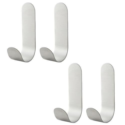 KGDUYC 4 pcs Haken Selbstklebend - Kleine Haken Selbstklebend Edelstahl, Selbstklebende Wandhaken Edelstahl, Klebende Wandhaken, Handtuchhaken Haken, Selbstklebend Klebehaken von KGDUYC