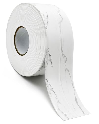 KGDUYC Dichtungsband Selbstklebend Dichtungsstreifen PVC Fugendichtungsband Wasserdichtes Dekoratives Klebeband Für Küche Waschbecken Dusche Wanne Toilette Kantenschutz Weißer Marmor - 3.2m von KGDUYC