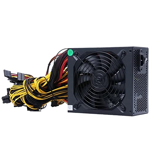KGFCE 180 V-260 V ATX-Netzteil, ETH-Bitcoin-Miner-Netzteil, Mining, 2000 W, 2400 W, 2600 W, unterstützt 8 Displaykarten, GPU, BTC, Mining-Leistung (2600 W, 110 bis 220 V) von KGFCE