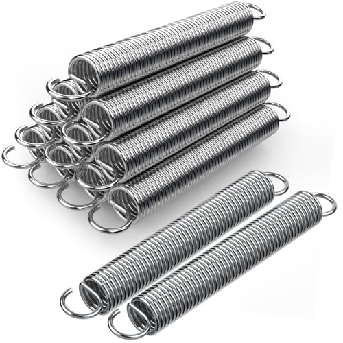 12 Stück Zugfedern mit Haken Zugfeder Edelstahl 70x10x1.2MM Spannfeder Sonnensegel Federn Metall Spiralfeder Federstahl Zugfedern Sortiment Stahlfeder Spannfeder mit Haken für Trampolin Mülleimer von KGGZKG