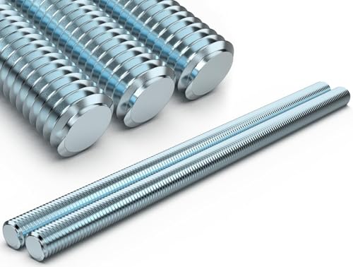 2 Stk Gewindestange M12 x 30CM Verzinkt Gewindestangen Karbonstahl Gewindestifte DIN 975 Festigkeitsklasse 4.8 Gewindestab mit Metrischem Vollgewinde Metrisch Gewinde Stangen nach Normen Threaded Rod von KGGZKG