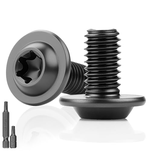 25 Stk Linsenkopfschrauben Schwarz M4x12MM Flachkopfschrauben mit Flansch Torx Schrauben 304 Edelstahl mit Scheibe A2 V2A Gewindeschrauben Vollgewinde Oxid mit 2pcs T20 Torx Schlüssel für Holz Gerüst von KGGZKG