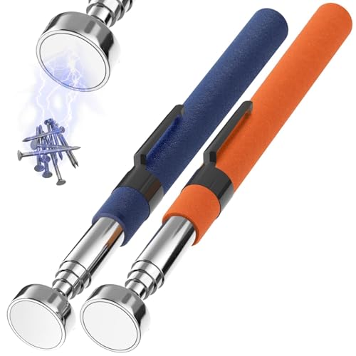 2 Stk. Stabmagnet Extra Stark 8LB Orange und Blau Teleskop Magnetstab Ausziehbar 72cm Magnetheber Edelstahl Magnet Werkzeug Telescopic Magnetic Pick Up Tool für Reparaturen Montagen Täglichen Gebrauch von KGGZKG
