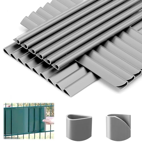 35 Stück Befestigungsclips PVC Sichtschutz Befestigung Klemmschienen Sichtschutzstreifen Doppelstabmattenzaun Sichtschutz Stabmattenzaun für Befestigungsclips Gartentor Balkon Fences Film （Hellgrau) von KGGZKG