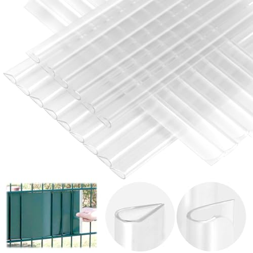 35 Stück Befestigungsclips PVC Sichtschutz Befestigung Klemmschienen für Sichtschutzstreifen Doppelstabmattenzaun Stabmattenzaun für Befestigungsclips Gartentor Balkon Fences Film (Transparent) von KGGZKG