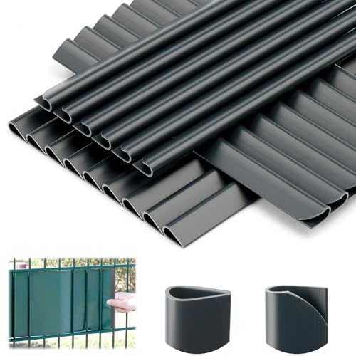 70 Stück Befestigungsclips PVC Sichtschutz Befestigung Klemmschienen für Sichtschutzstreifen Doppelstabmattenzaun Sichtschutz Stabmattenzaun für Befestigungsclips Gartentor Balkon Fences Film (Grau) von KGGZKG
