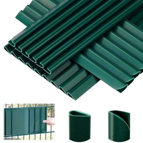 70 Stück Befestigungsclips PVC Sichtschutz Befestigung Klemmschienen für Sichtschutzstreifen Doppelstabmattenzaun Sichtschutz Stabmattenzaun für Befestigungsclips Gartentor Balkon Fences Film (Grün) von KGGZKG