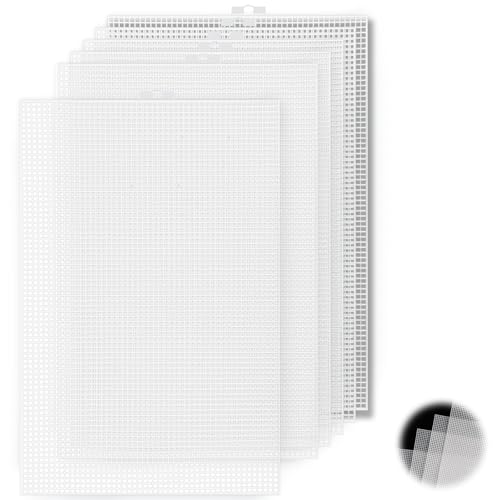 6 Stk Plastic Canvas Sheets 7CT 33.5*26cm Kunststoffgitter Weiß Mesh Stoff Lochplatte Gitter Plastikgitter Kunststoff Netzstoff für Therian Mask Stuff Gear Diy Leinwand Kunst Stramin Sticken Zubehör von KGGZKG