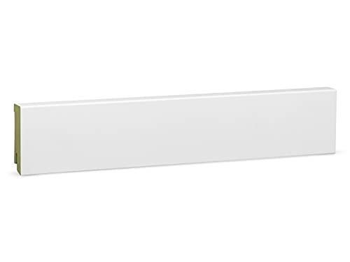 KGM Sockelleiste Modern – Bad- und Küchenleiste – feuchtebeständige Fußbodenleiste MDF weiß foliert – Maße: 2400 x 19 x 60 mm – 1 Stück von KGM