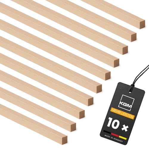 KGM 10x Holzstäbe 8x8mm x 1m Quadratleiste aus Buche, Perfekt zum Basteln, DIY Projekte und Kreative Raumgestaltung - Unbehandelt und Vielseitig Einsetzbar - Made in Germany KGM 10x Holzstäbe 8x8mm x 1m Quadratleiste aus Buche, Perfekt zum Basteln, DIY Projekte und Kreative Raumgestaltung - Unbehandelt und Vielseitig Einsetzbar - Made in Germany von KGM