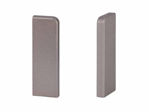 KGM Endstücke für Sockelleiste Modern Alu-Edelstahl - Maße: 16x58mm - Sauberes Ende in modernem Design - 2 Stück von KGM