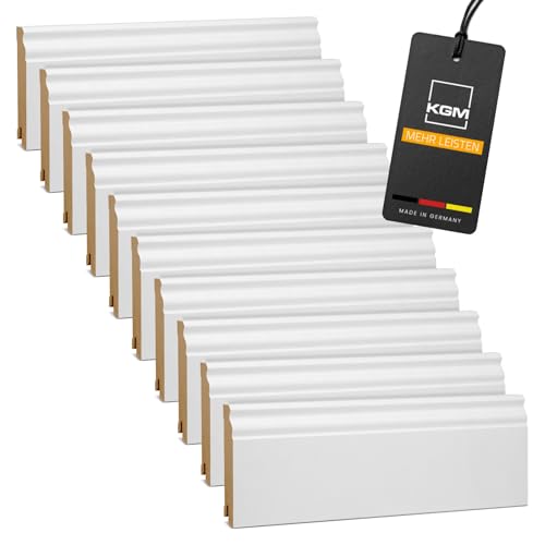 KGM Vorteilspack - Hamburger Sockelleiste Altberliner Profil – Weiß folierte MDF Fußbodenleiste – Maße: 2400 x 19 x 100 mm (20 St. / 48 Meter) KGM Vorteilspack - Hamburger Sockelleiste Altberliner Profil – Weiß folierte MDF Fußbodenleiste – Maße: 2400 x 19 x 100 mm (20 St. / 48 Meter) von KGM