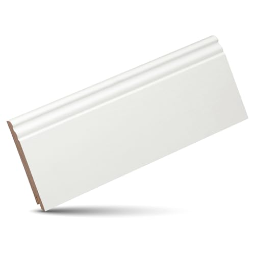 KGM Hamburger Sockelleiste Altberliner Profil – Weiß lackierte Fußbodenleiste aus Kiefer Massivholz – Maße: 2400 x 18 x 115 mm – 1 Stück KGM Hamburger Sockelleiste Altberliner Profil – Weiß lackierte Fußbodenleiste aus Kiefer Massivholz – Maße: 2400 x 18 x 115 mm – 1 Stück von KGM