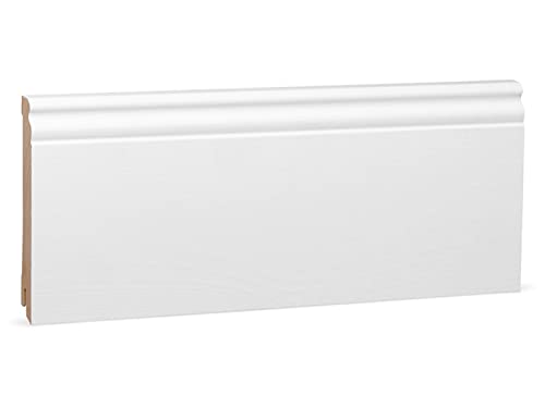 KGM Hamburger Sockelleiste Altberliner Profil – Weiß lackierte Fußbodenleiste aus Kiefer Massivholz RAL 9016 – Maße: 2400 x 18 x 115 mm – 1 Stück KGM Hamburger Sockelleiste Altberliner Profil – Weiß lackierte Fußbodenleiste aus Kiefer Massivholz RAL 9016 – Maße: 2400 x 18 x 115 mm – 1 Stück von KGM