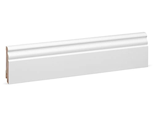 KGM Hamburger Sockelleiste Altberliner Profil – Weiß lackierte Fußbodenleiste aus Kiefer Massivholz RAL 9016 – Maße: 2400 x 18 x 70 mm – 1 Stück KGM Hamburger Sockelleiste Altberliner Profil – Weiß lackierte Fußbodenleiste aus Kiefer Massivholz RAL 9016 – Maße: 2400 x 18 x 70 mm – 1 Stück von KGM