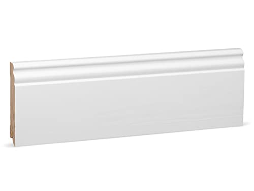 KGM Hamburger Sockelleiste Altberliner Profil – Weiß lackierte Fußbodenleiste aus Kiefer Massivholz RAL 9016 – Maße: 2400 x 18 x 96 mm – 1 Stück KGM Hamburger Sockelleiste Altberliner Profil – Weiß lackierte Fußbodenleiste aus Kiefer Massivholz RAL 9016 – Maße: 2400 x 18 x 96 mm – 1 Stück von KGM