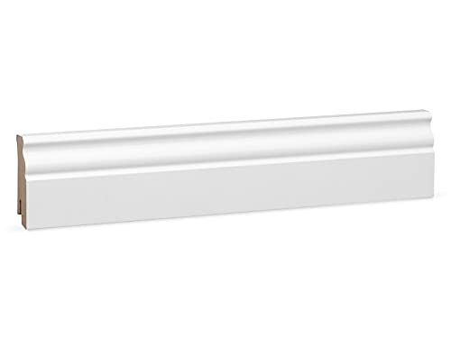 KGM Hamburger Sockelleiste – Bad- und Küchenleiste Altberliner Profil – feuchtebeständige Fußbodenleiste MDF weiß foliert – Maße: 2400 x 19 x 60 mm – 1 Stück KGM Hamburger Sockelleiste – Bad- und Küchenleiste Altberliner Profil – feuchtebeständige Fußbodenleiste MDF weiß foliert – Maße: 2400 x 19 x 60 mm – 1 Stück von KGM