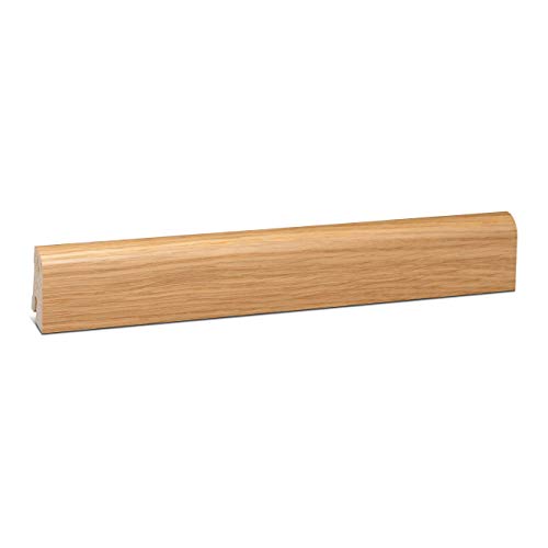 KGM Sockelleiste ExPress-45 Profil – Fußbodenleiste Fichte Massivholz Eiche hell – Maße: 2400 x 18 x 45 mm – 1 Stück von KGM