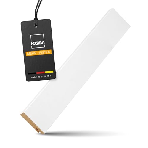 KGM Sockelleiste Express Modern – Weiß folierte MDF Fußbodenleiste – Maße: 2400 x 19 x 60 mm – 1 Stück von KGM
