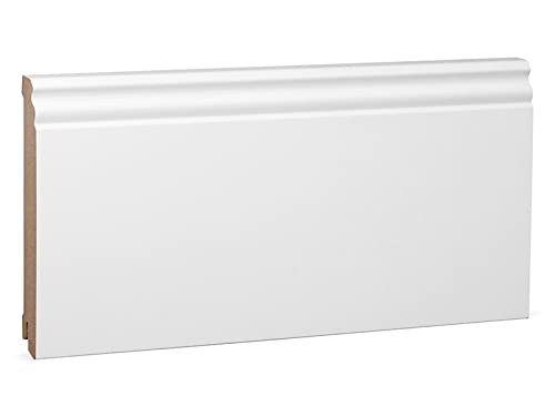 KGM Sockelleiste Hamburger Profil – MDF weiß direktlackiert RAL9016 – Maße: 2.440 x 18 x 145 mm – 1 Stück KGM Sockelleiste Hamburger Profil – MDF weiß direktlackiert RAL9016 – Maße: 2.440 x 18 x 145 mm – 1 Stück von KGM