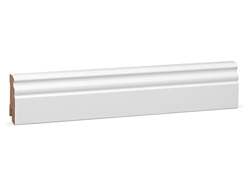 KGM Sockelleiste Hamburger Profil – MDF weiß direktlackiert RAL9016 – Maße: 2.440 x 18 x 58 mm – 1 Stück KGM Sockelleiste Hamburger Profil – MDF weiß direktlackiert RAL9016 – Maße: 2.440 x 18 x 58 mm – 1 Stück von KGM