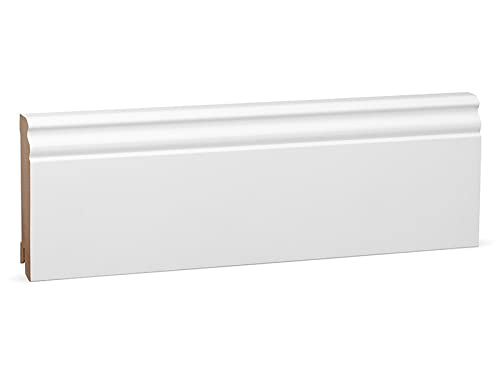 KGM Sockelleiste Hamburger Profil – MDF weiß direktlackiert RAL9016 – Maße: 2.440 x 18 x 96 mm – 1 Stück KGM Sockelleiste Hamburger Profil – MDF weiß direktlackiert RAL9016 – Maße: 2.440 x 18 x 96 mm – 1 Stück von KGM