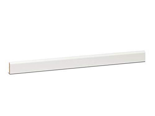 KGM Sockelleiste – Massivholz-Sockelleiste Weiß lackiert RAL9010 – Maße: 2400 x 5 x 22 mm – 1 Stück von KGM