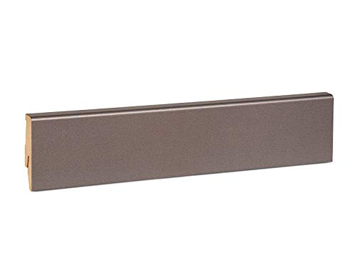 KGM Sockelleiste Mega – foliert Anthrazit MDF Fußbodenleiste – Maße: 2400 x 17 x 58 mm – 1 Stück von KGM
