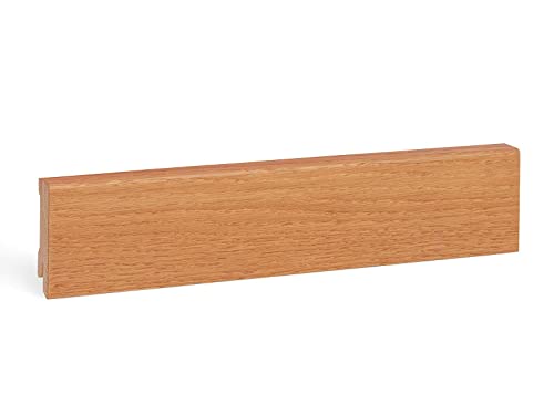 KGM Sockelleiste Modern – Furnierte Massivholz-Sockelleiste in Eiche Tiber – Maße: 2400 x 16 x 58 mm – 1 Stück von KGM