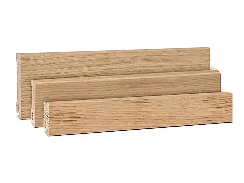 KGM Sockelleiste Modern – Furnierte Massivholz-Sockelleiste in Eiche geölt – Maße: 2400 x 16 x 80 mm – 1 Stück von KGM